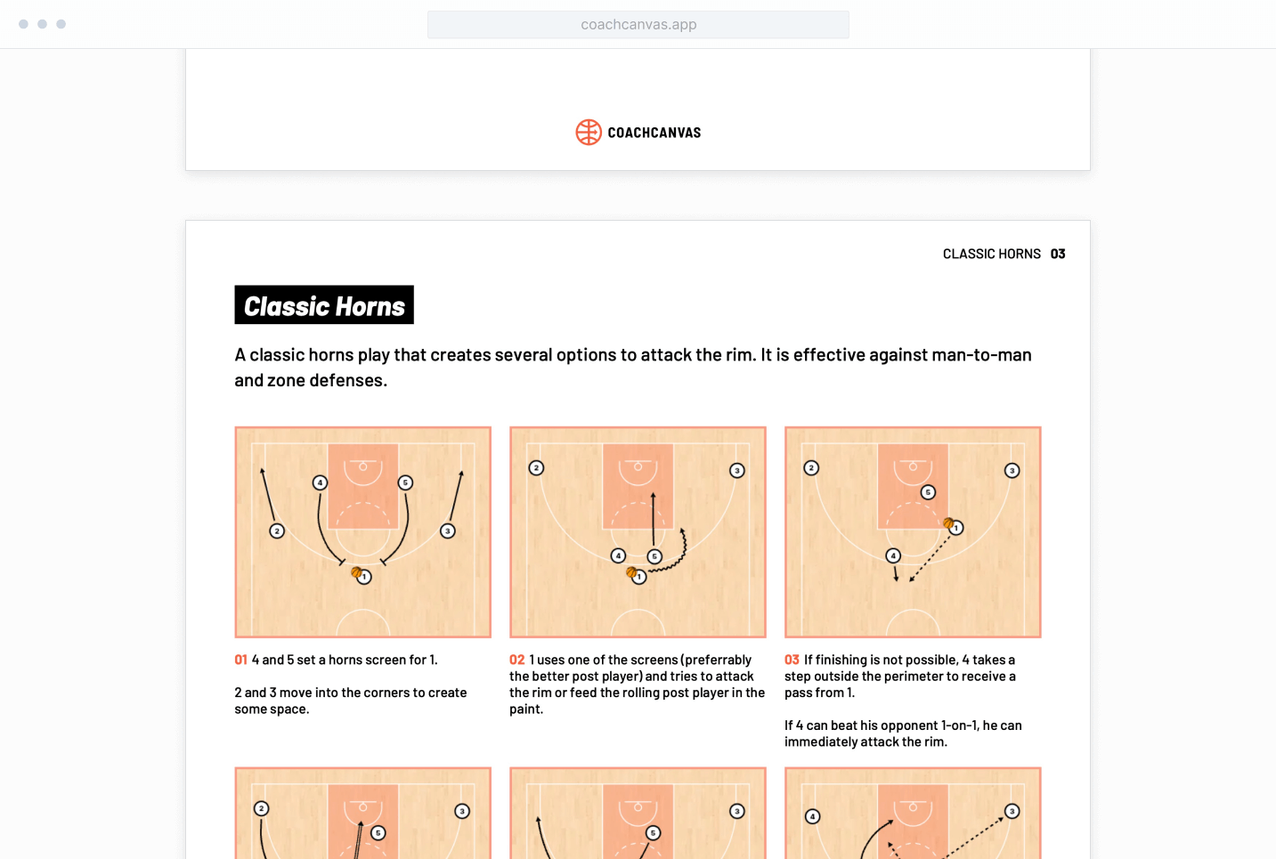 Exporting a basketball playbook as a printable PDF in CoachCanvas