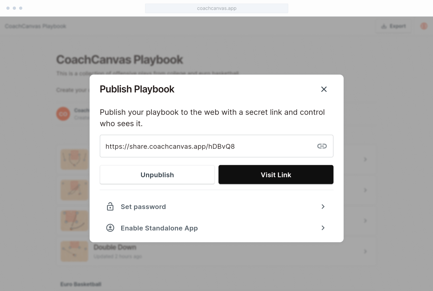 Publishing a basketball playbook online to share it with the team